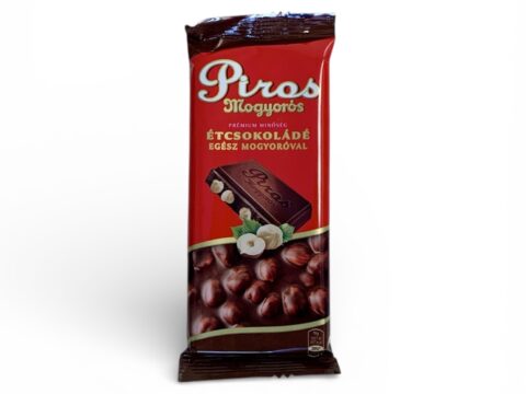 piros mogyorós étcsokoládé gm